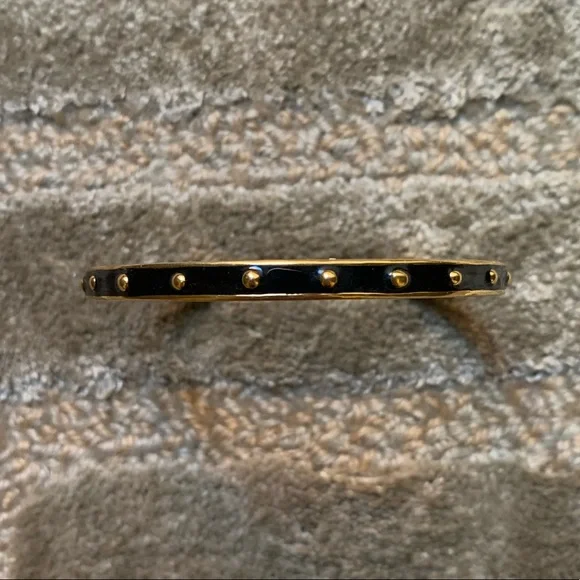 KATE SPADE - Black Inlaid enamel gold ball bangle bracelet - Picture 6 of 6